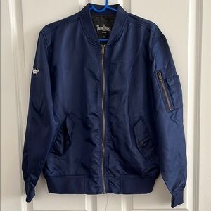 Three Olives Vodka Men's Navy Blue Bomber Jacket S